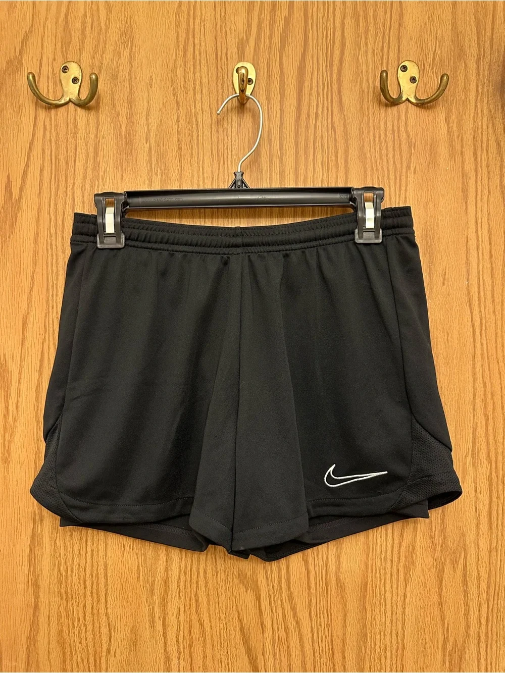 Nike Black Women's Athletic Training Shorts with White Swoosh